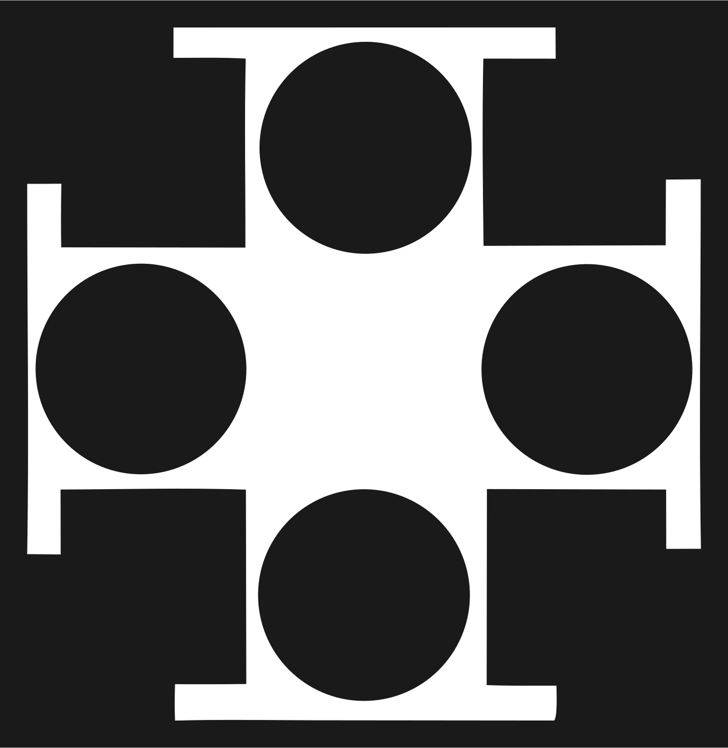 Chunky Circle Cross Emblem #1a1a1a/#ffffff