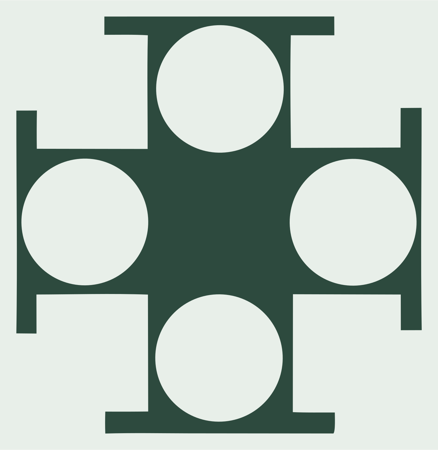 Chunky Circle Cross Emblem #e8efe9/#2d4a3e