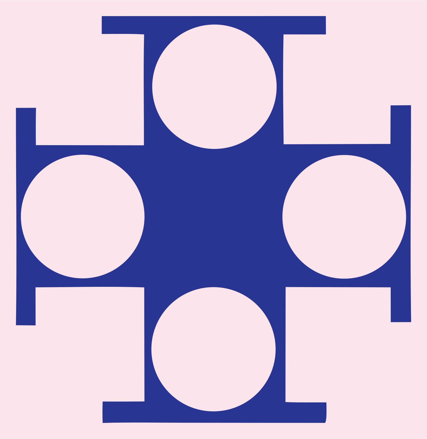 Chunky Circle Cross Emblem #fce4ec/#283593