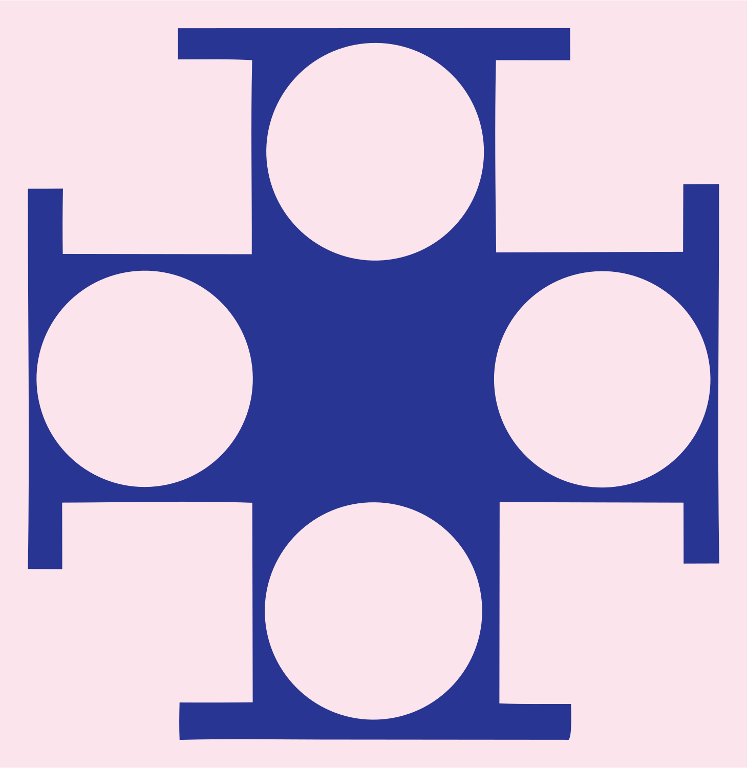 Chunky Circle Cross Emblem #fce4ec/#283593