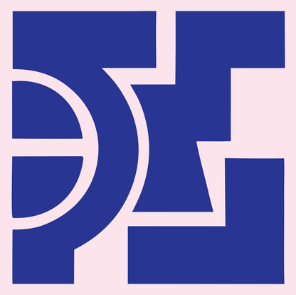 Bold Circle Cutout Cross Mark #fce4ec/#283593
