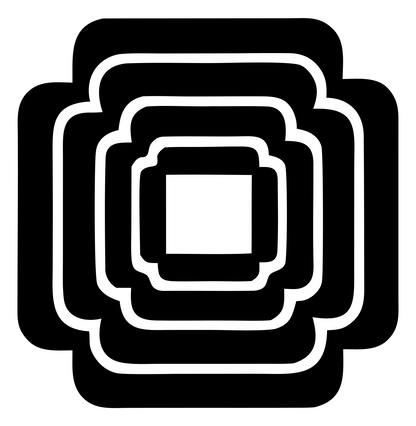 Nested Square Cross Mark #ffffff/#000000