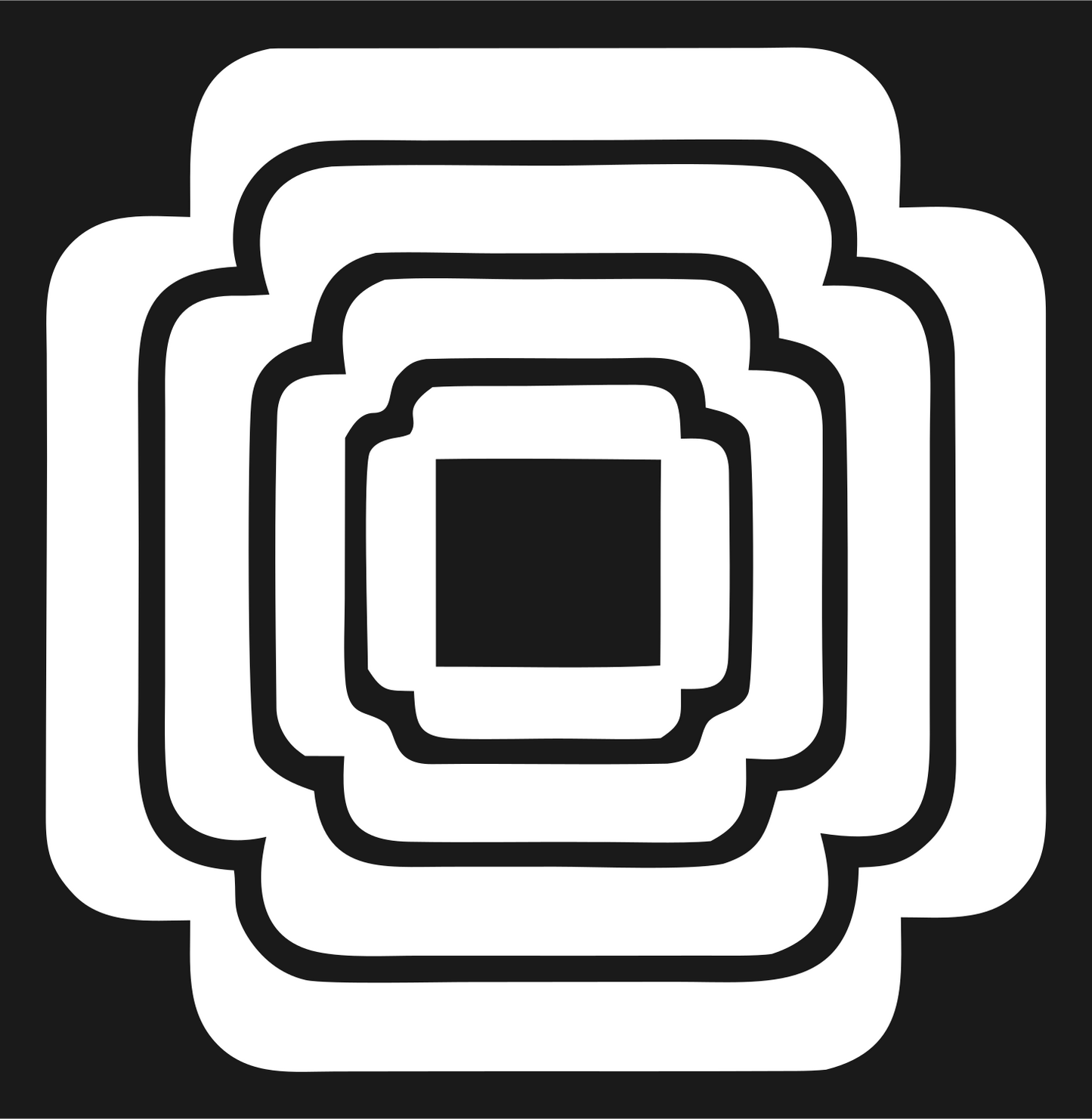 Nested Square Cross Mark #1a1a1a/#ffffff