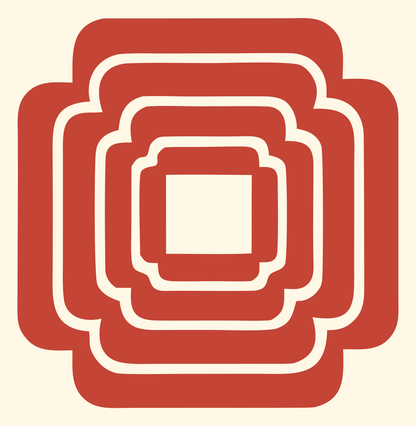 Nested Square Cross Mark #fff8e7/#c44536