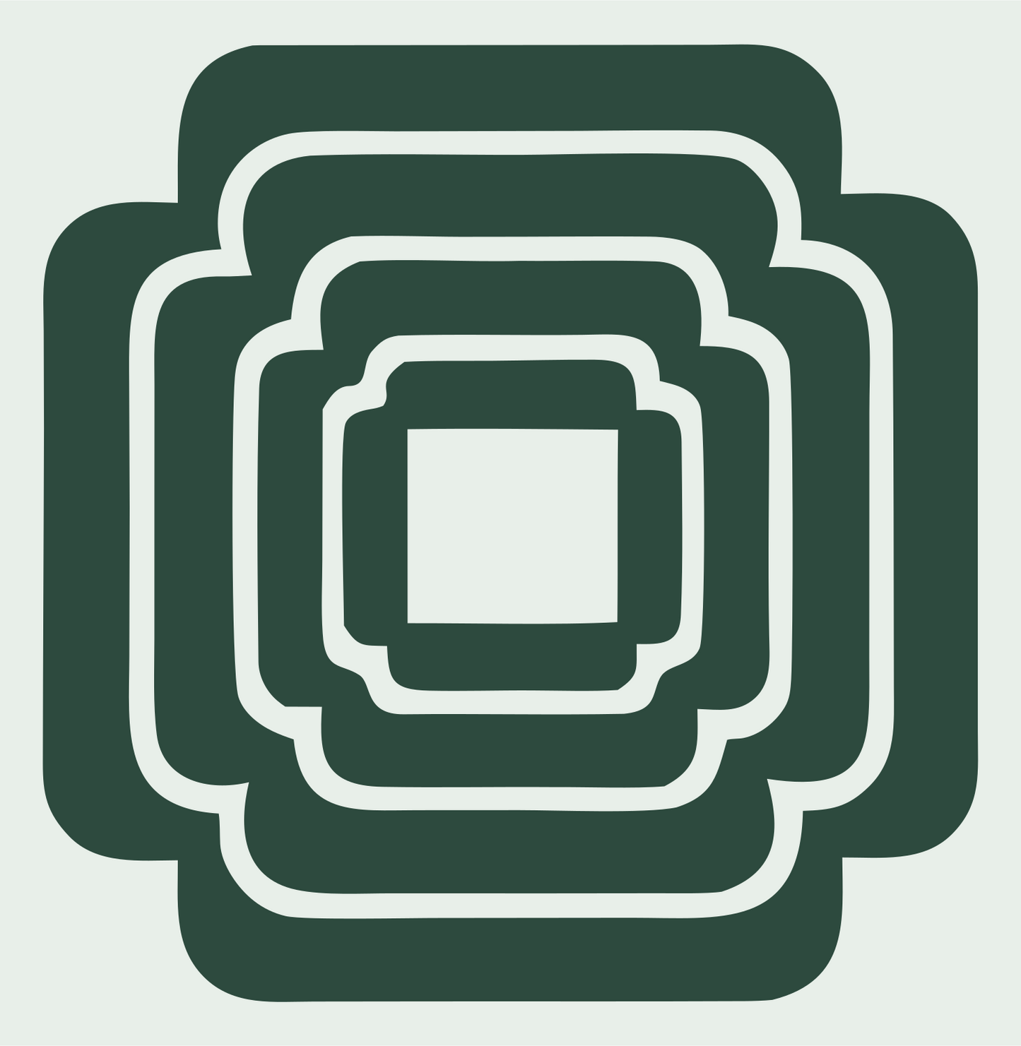 Nested Square Cross Mark #e8efe9/#2d4a3e
