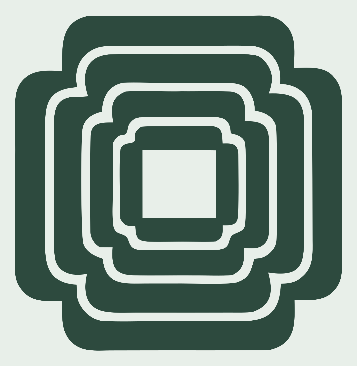 Nested Square Cross Mark #e8efe9/#2d4a3e