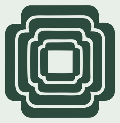 Nested Square Cross Mark #e8efe9/#2d4a3e