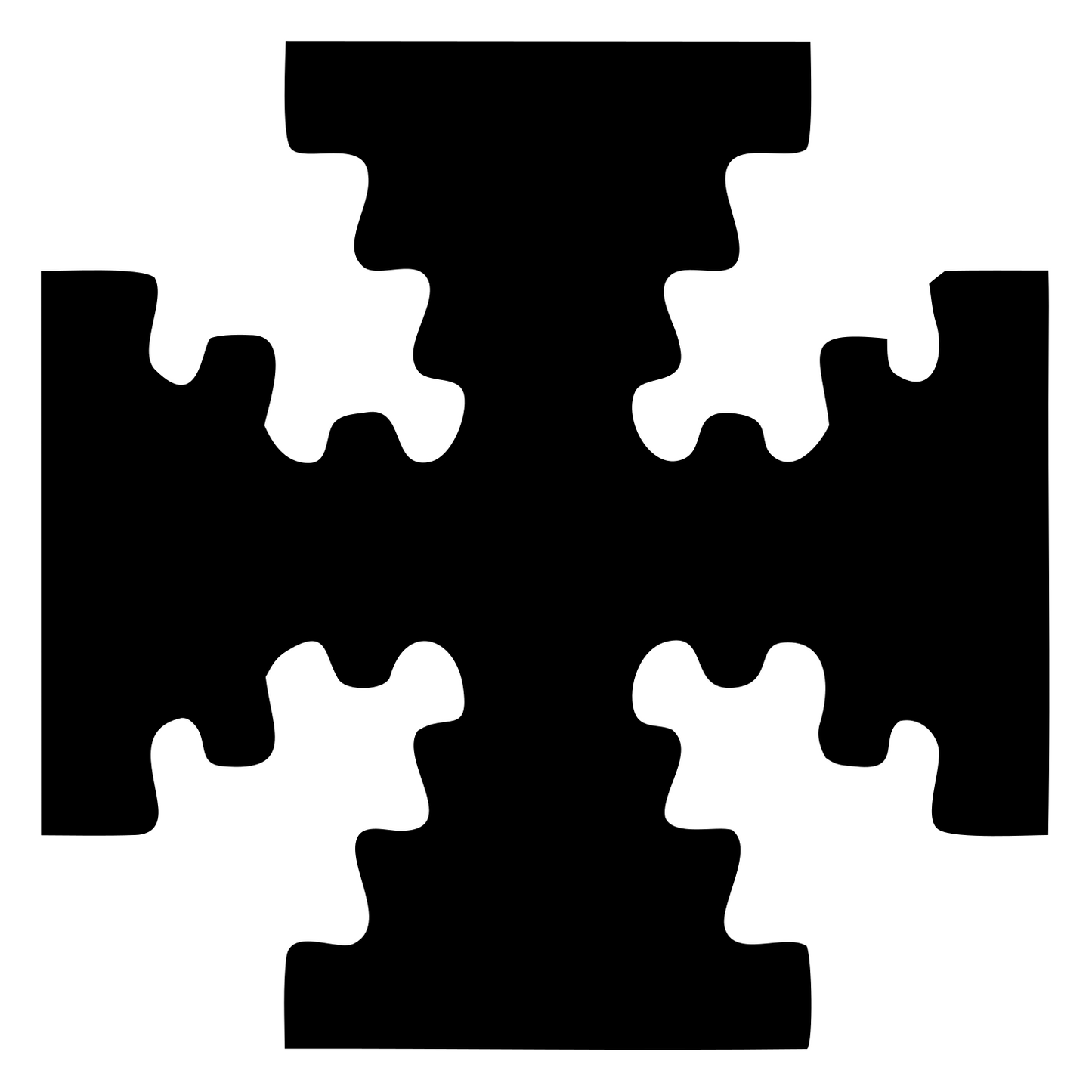 Puzzle Piece Cross Mark #ffffff/#000000