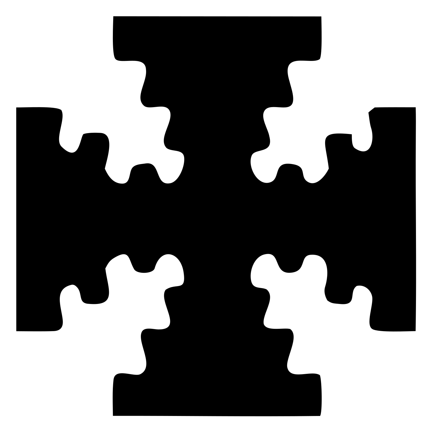 Puzzle Piece Cross Mark #ffffff/#000000