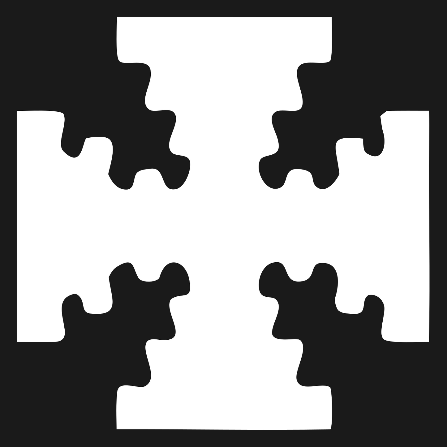 Puzzle Piece Cross Mark #1a1a1a/#ffffff
