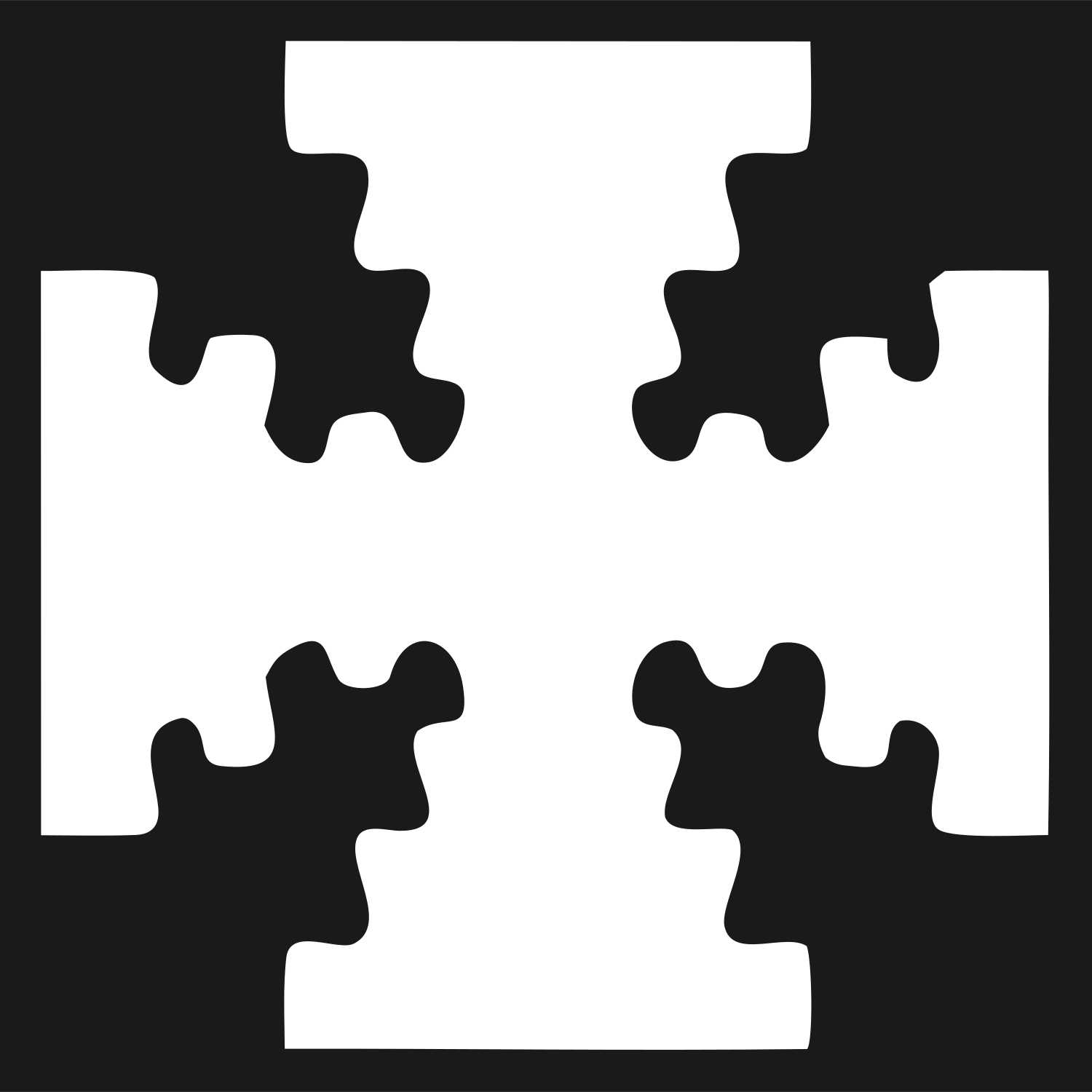 Puzzle Piece Cross Mark #1a1a1a/#ffffff
