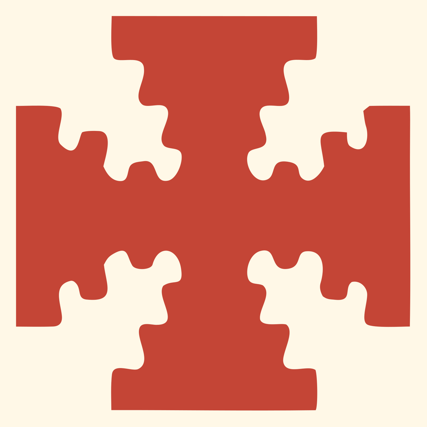 Puzzle Piece Cross Mark #fff8e7/#c44536