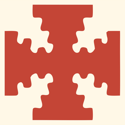 Puzzle Piece Cross Mark #fff8e7/#c44536