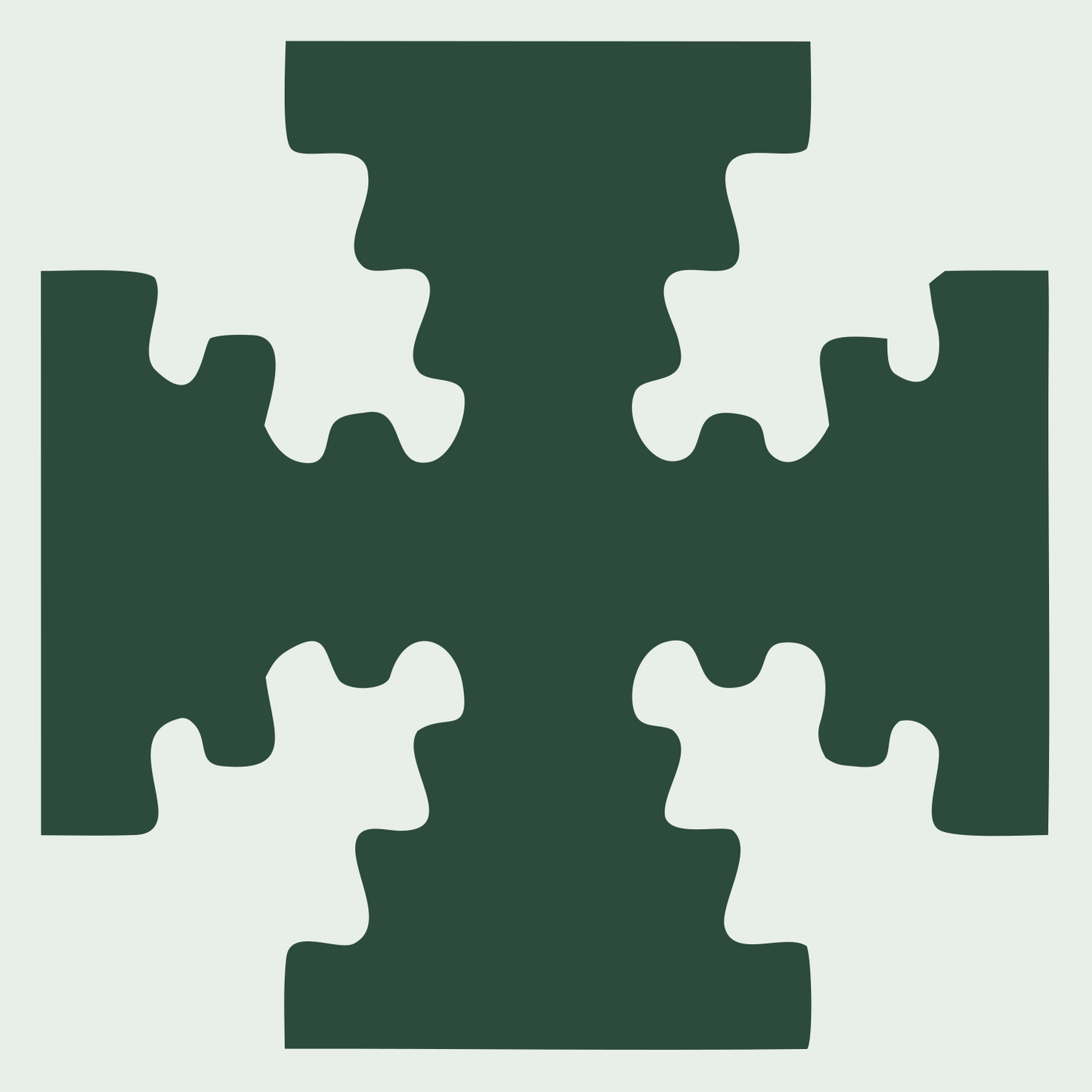 Puzzle Piece Cross Mark #e8efe9/#2d4a3e