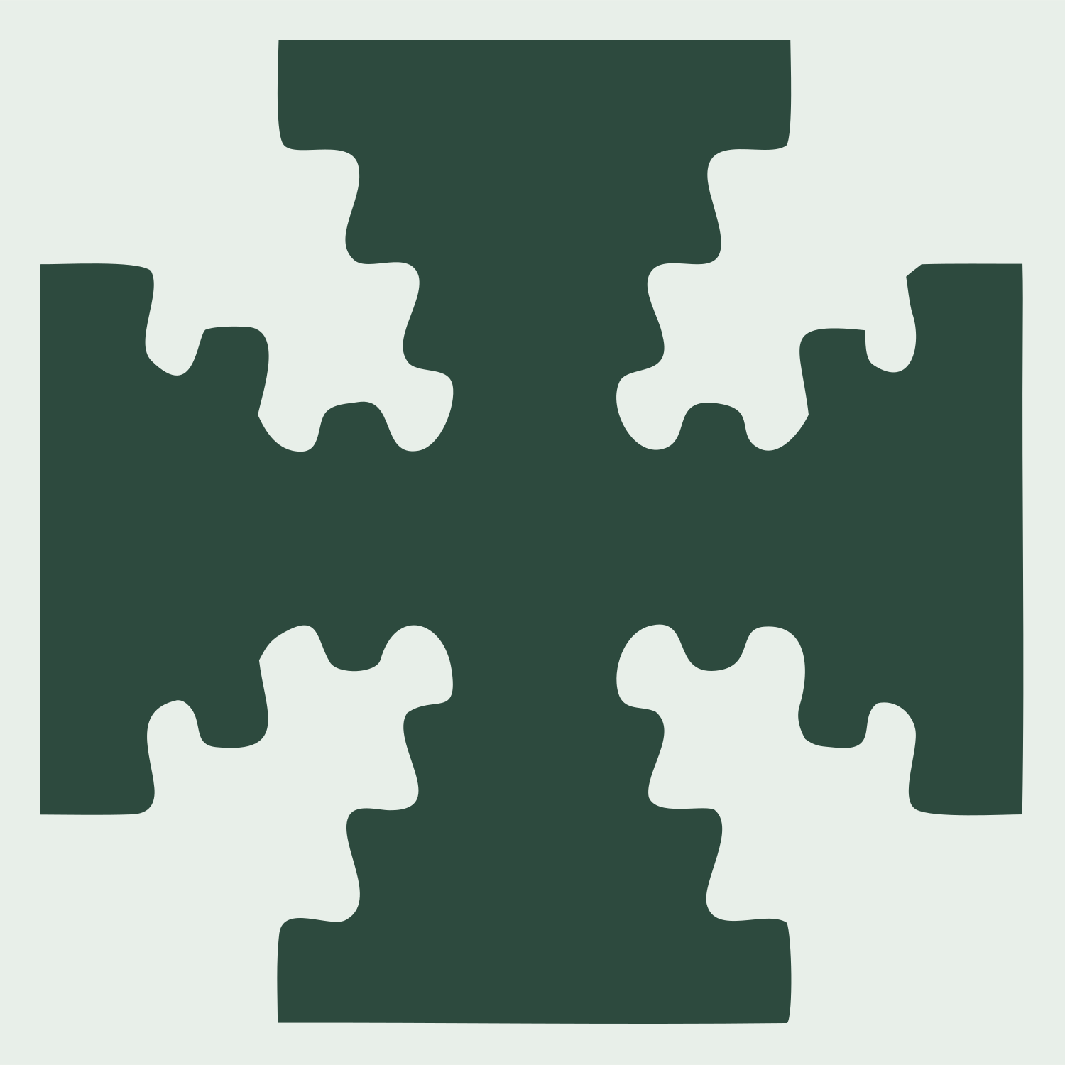 Puzzle Piece Cross Mark #e8efe9/#2d4a3e