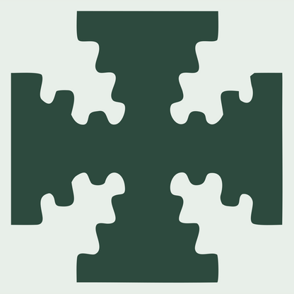 Puzzle Piece Cross Mark #e8efe9/#2d4a3e