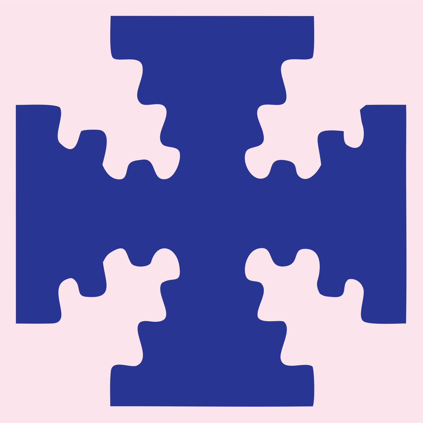 Puzzle Piece Cross Mark #fce4ec/#283593