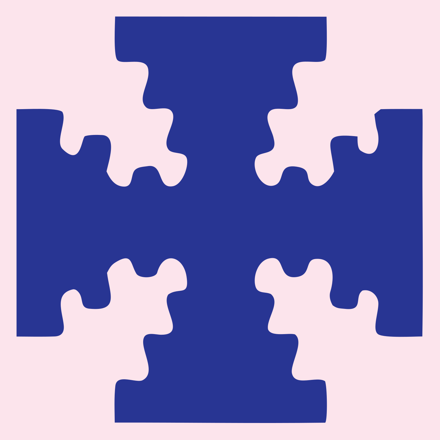 Puzzle Piece Cross Mark #fce4ec/#283593