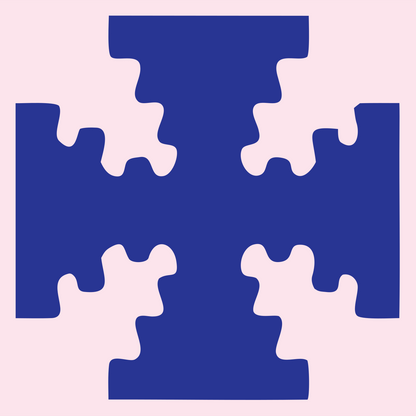 Puzzle Piece Cross Mark #fce4ec/#283593