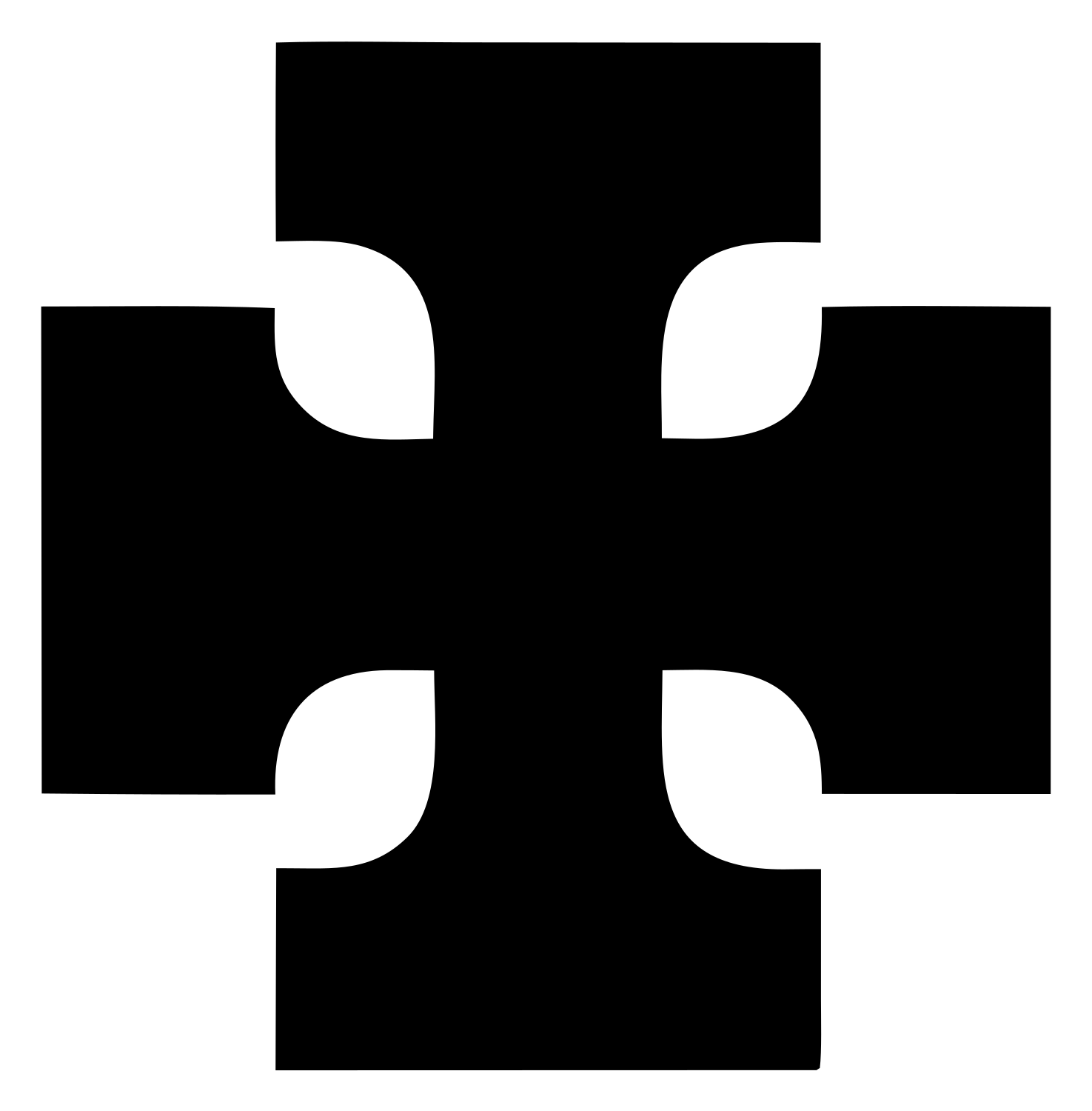 Bold Notched Cross Mark #ffffff/#000000