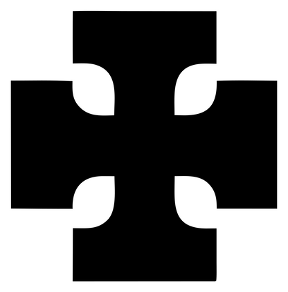 Bold Notched Cross Mark #ffffff/#000000