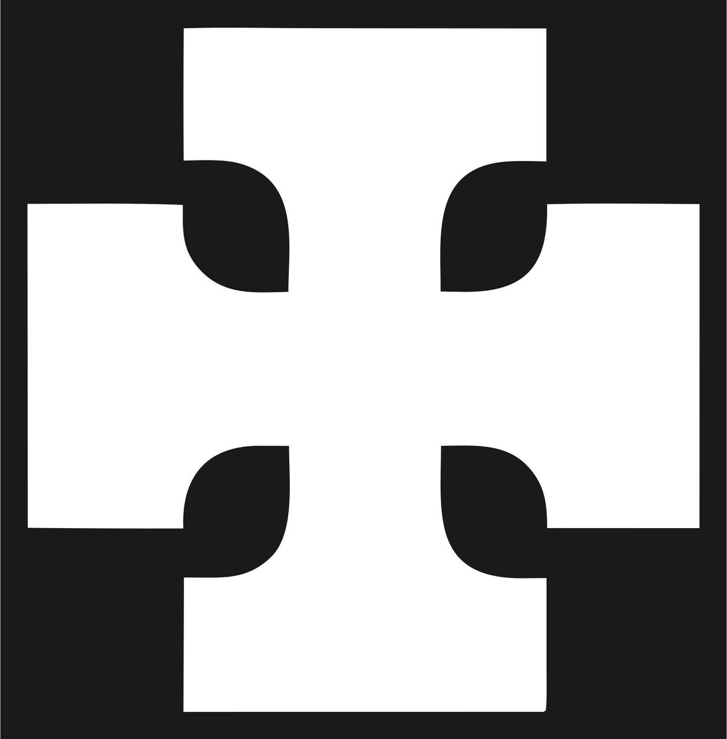 Bold Notched Cross Mark #1a1a1a/#ffffff