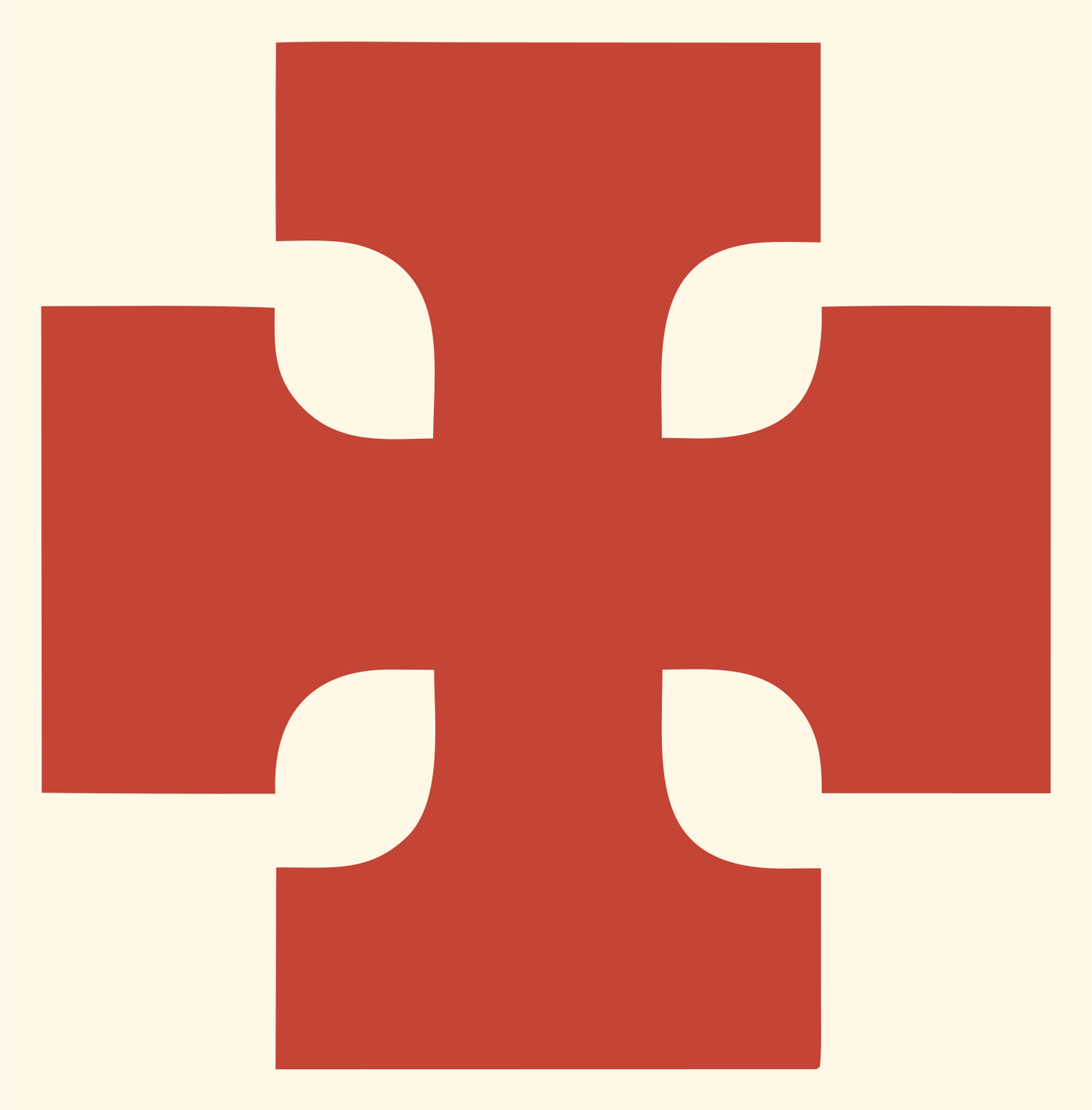 Bold Notched Cross Mark #fff8e7/#c44536