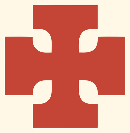 Bold Notched Cross Mark #fff8e7/#c44536