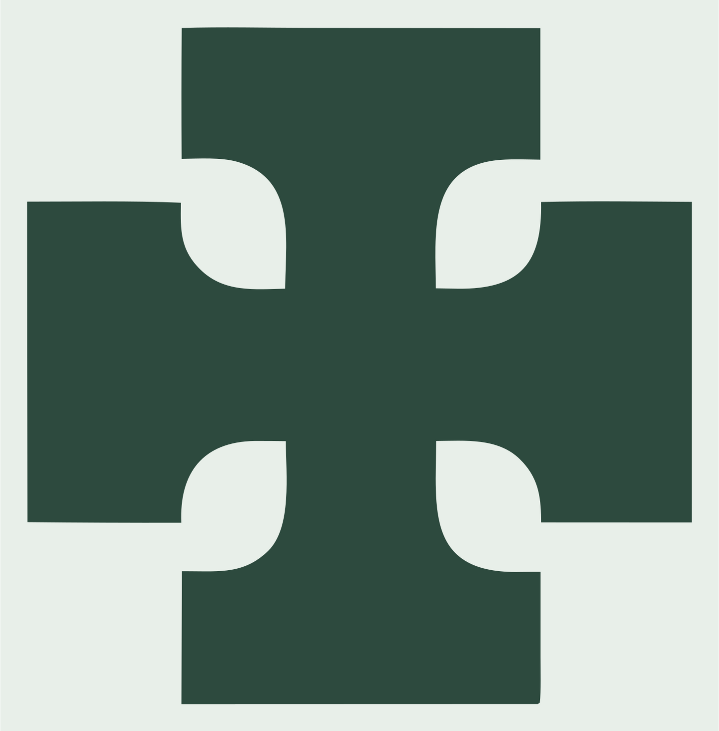 Bold Notched Cross Mark #e8efe9/#2d4a3e