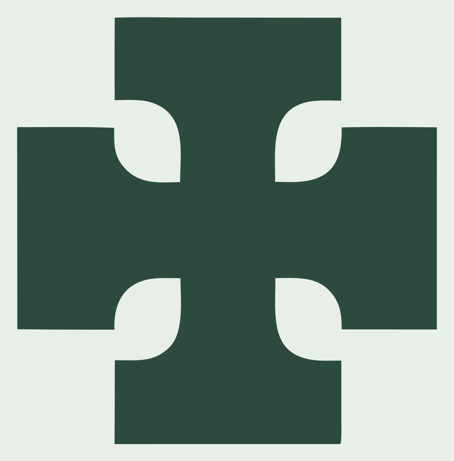 Bold Notched Cross Mark #e8efe9/#2d4a3e