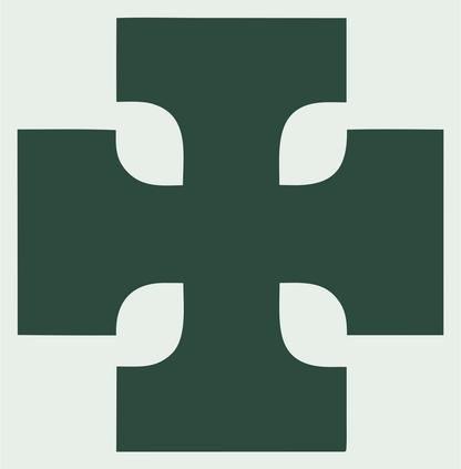 Bold Notched Cross Mark #e8efe9/#2d4a3e
