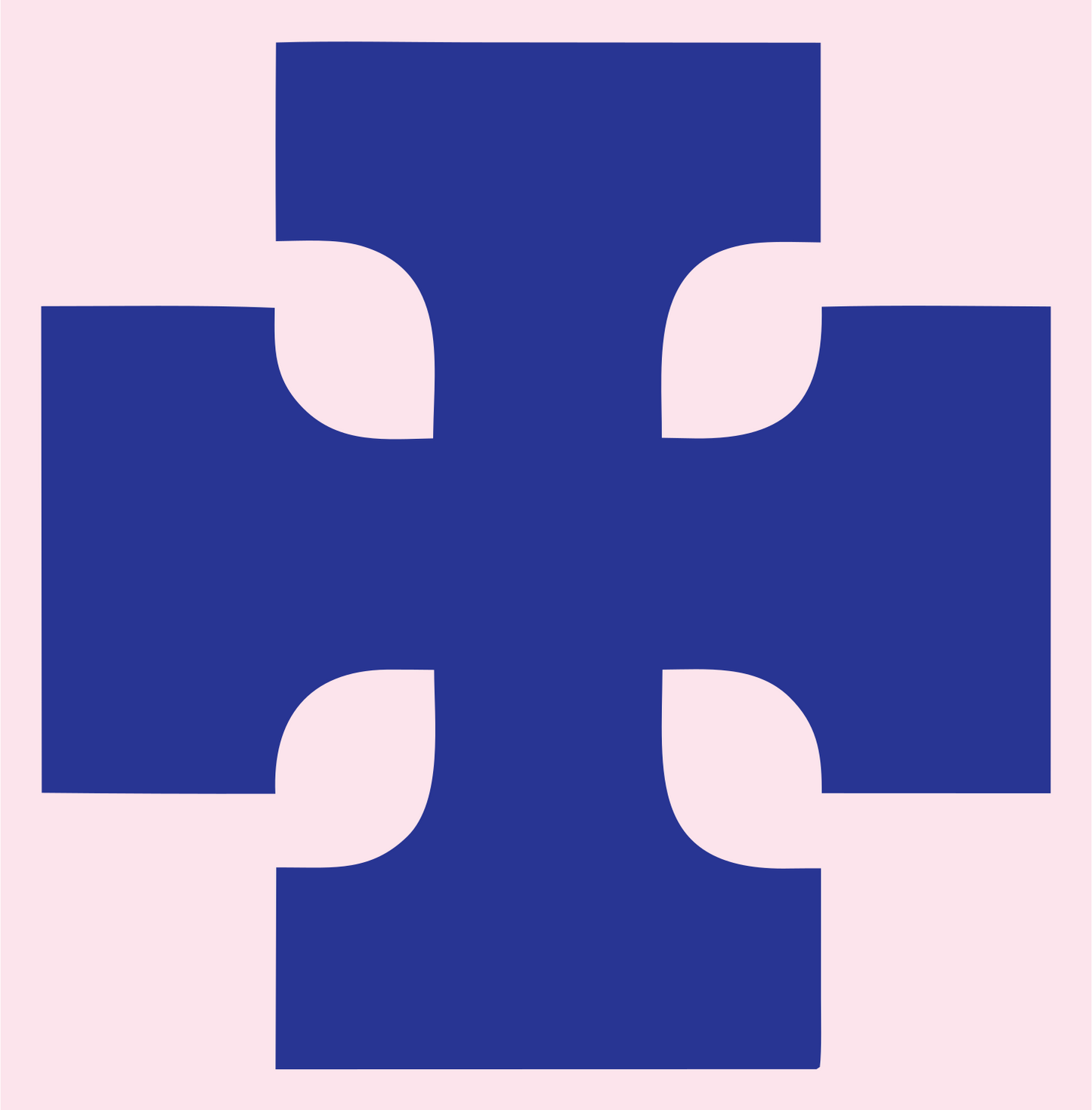 Bold Notched Cross Mark #fce4ec/#283593