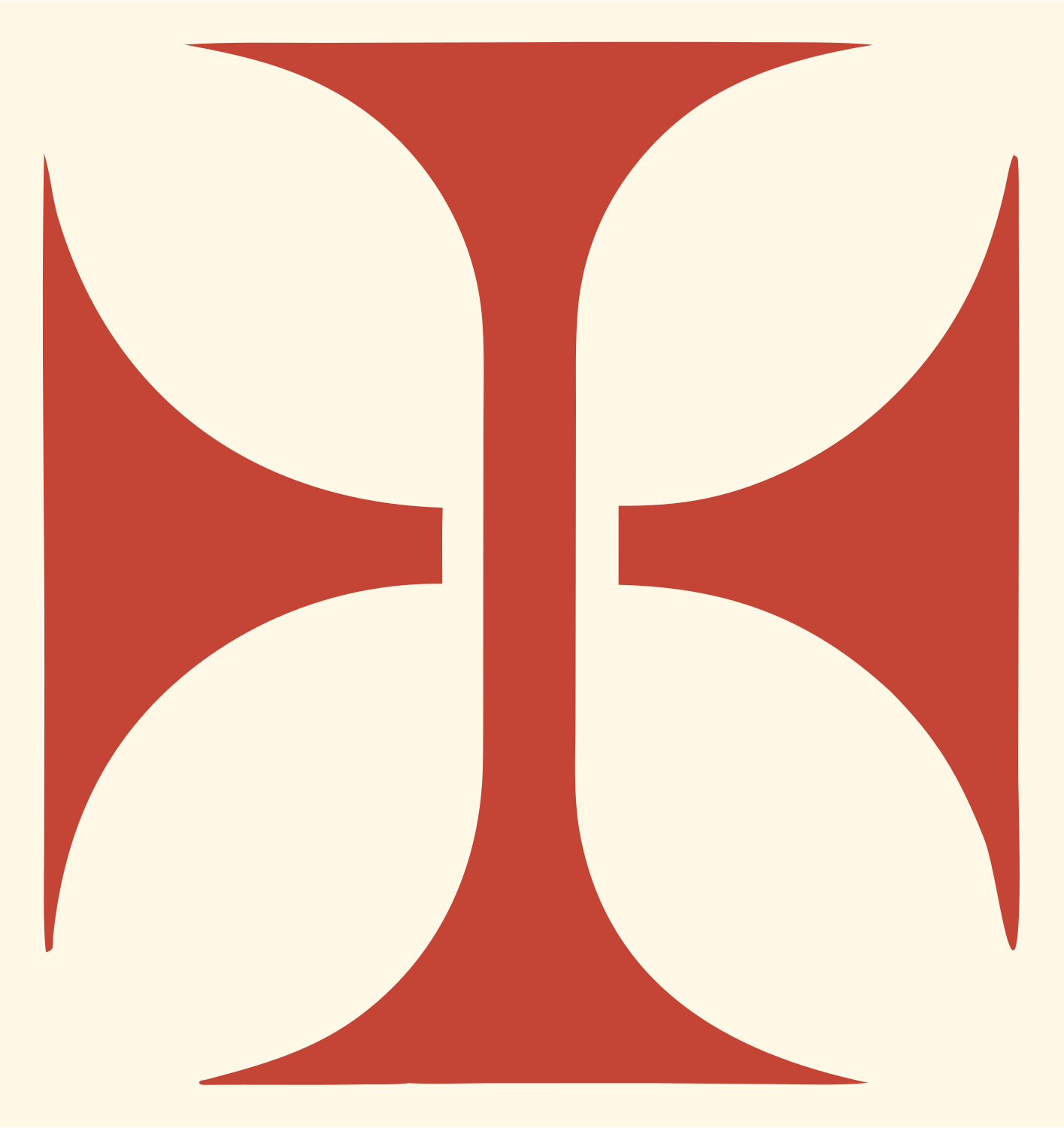 Heavy Pattée Cross Mark #fff8e7/#c44536
