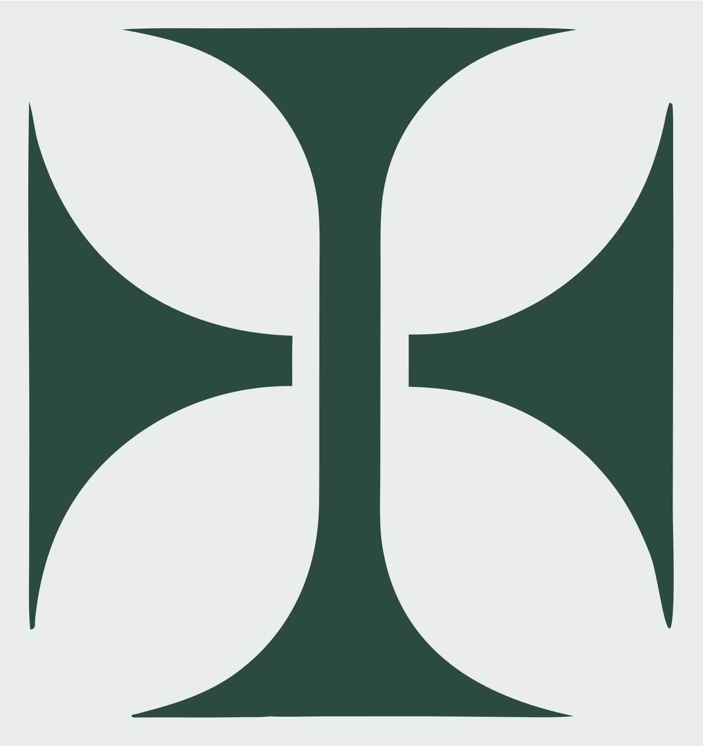 Heavy Pattée Cross Mark #e8efe9/#2d4a3e