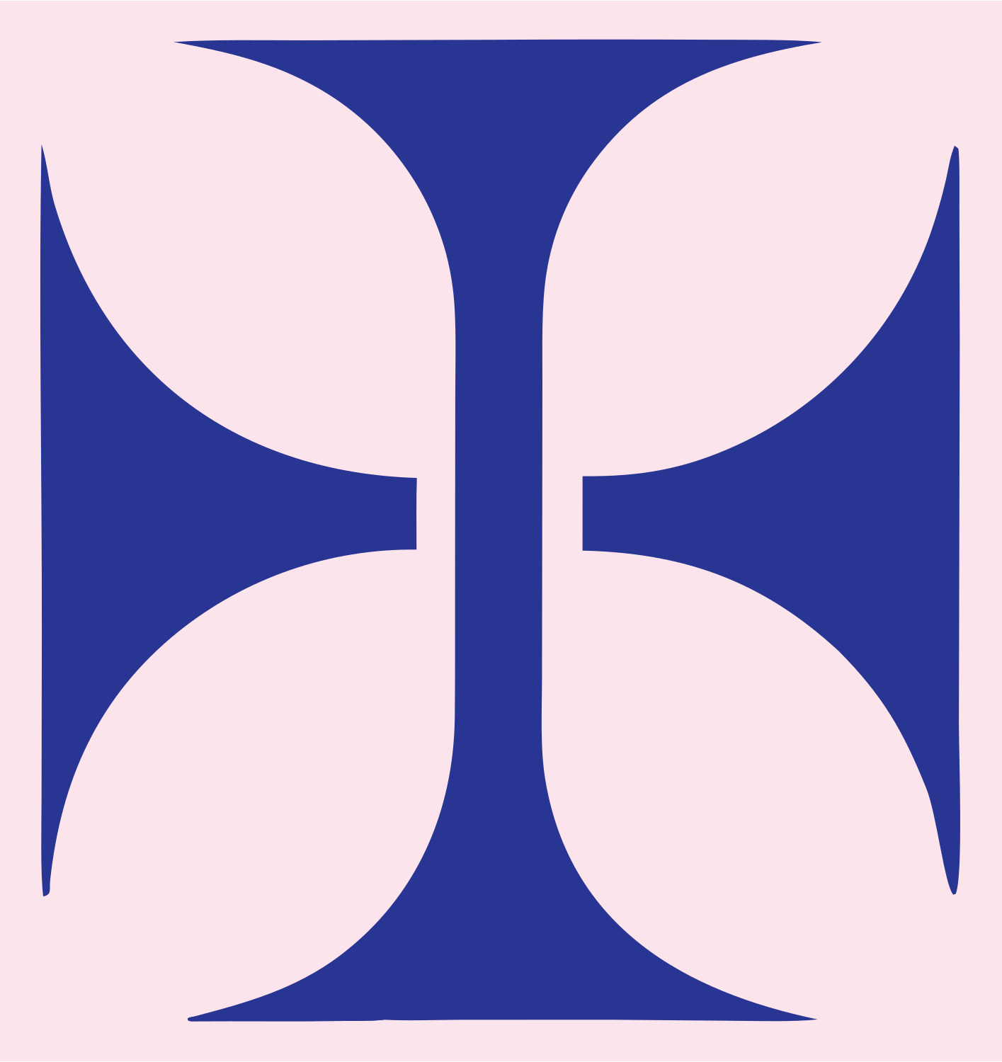 Heavy Pattée Cross Mark #fce4ec/#283593
