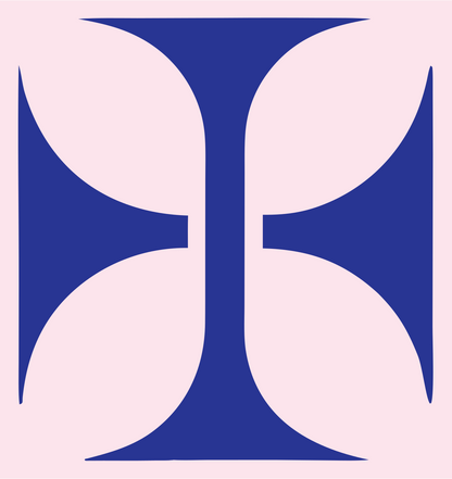 Heavy Pattée Cross Mark #fce4ec/#283593