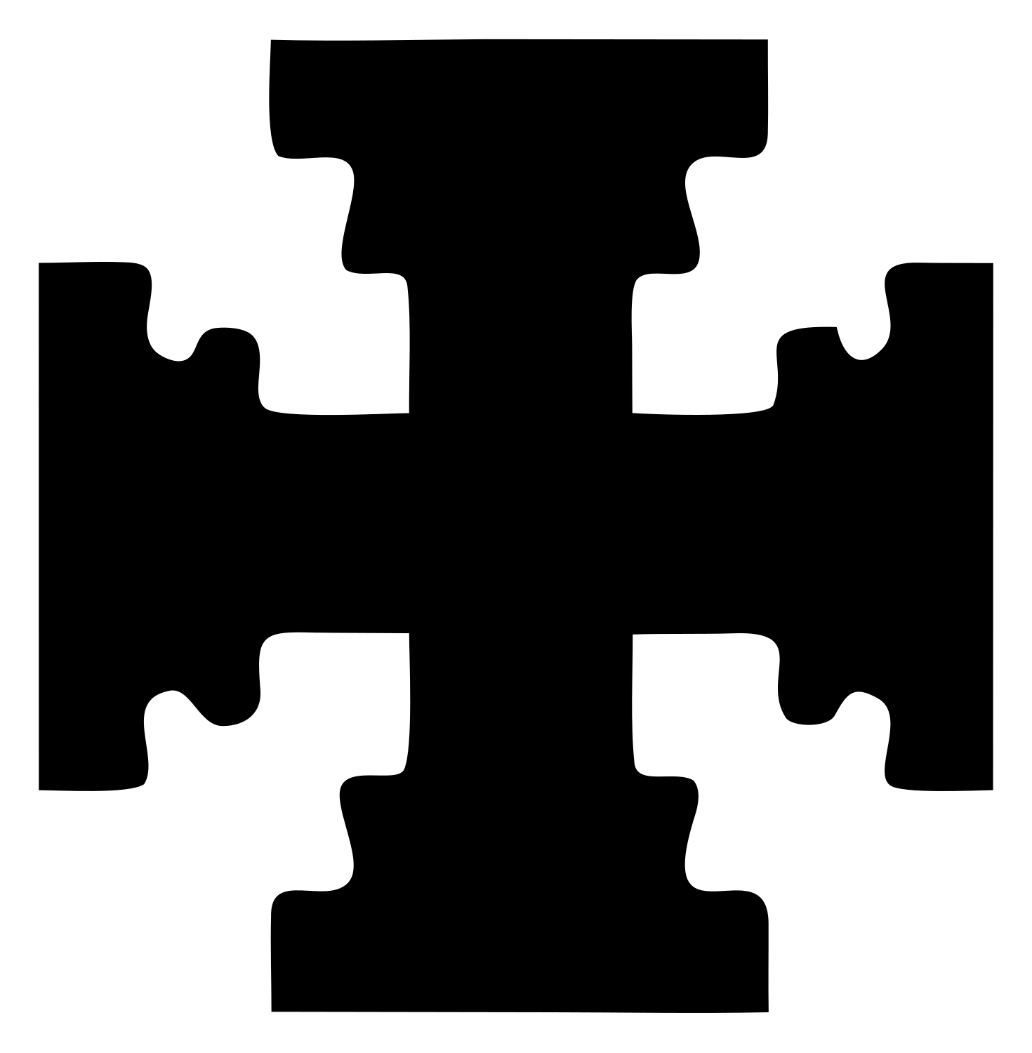 Blocky Puzzle Cross Badge #ffffff/#000000