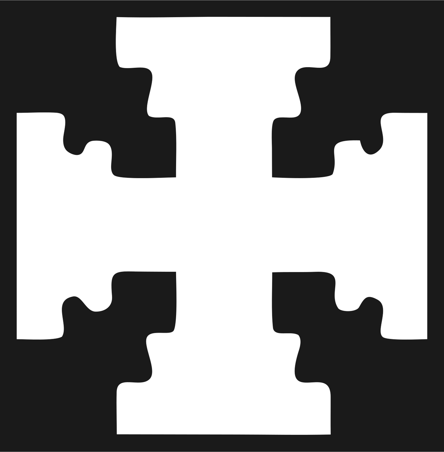 Blocky Puzzle Cross Badge #1a1a1a/#ffffff