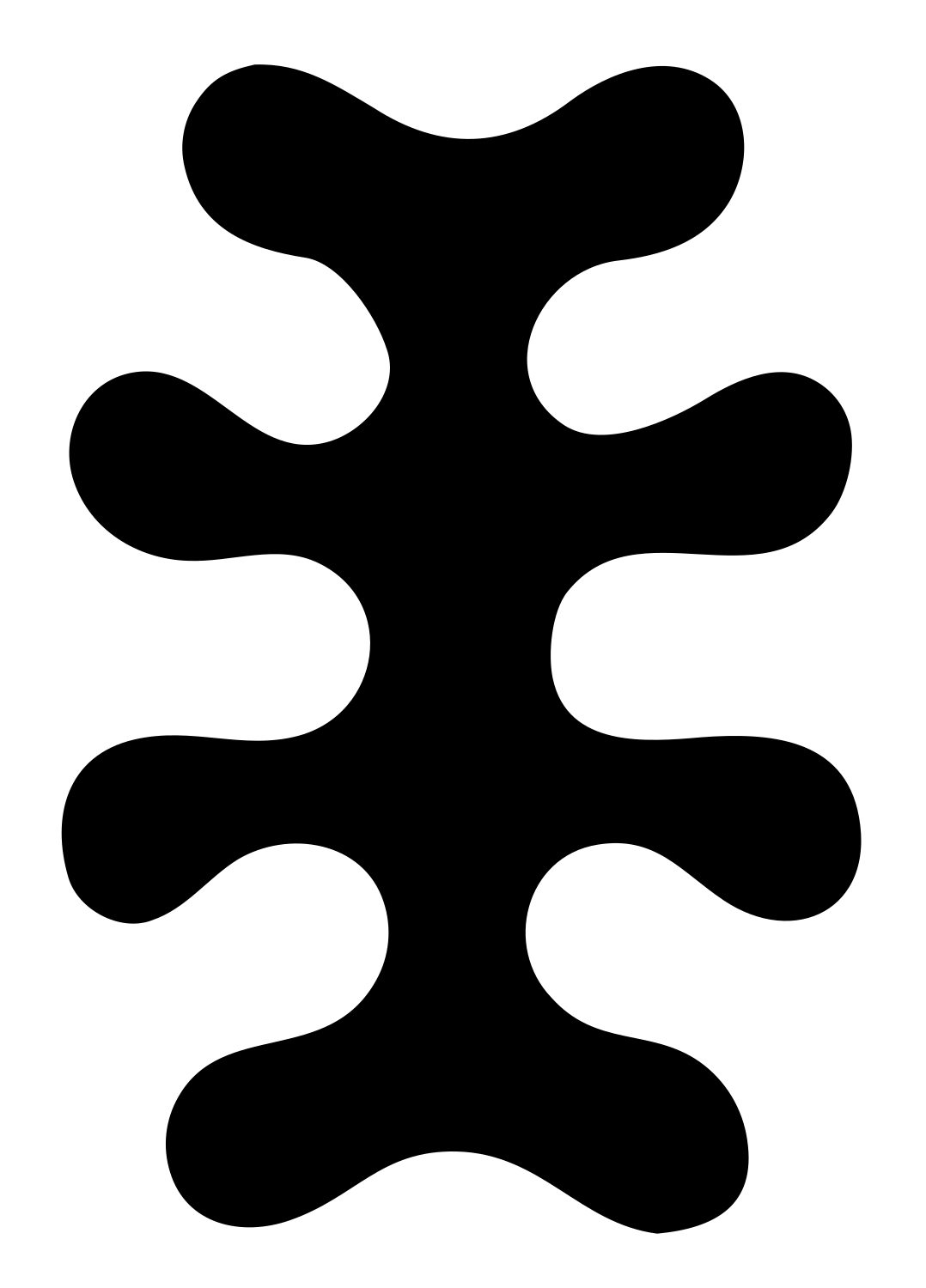Organic Spine Cross Mark #ffffff/#000000