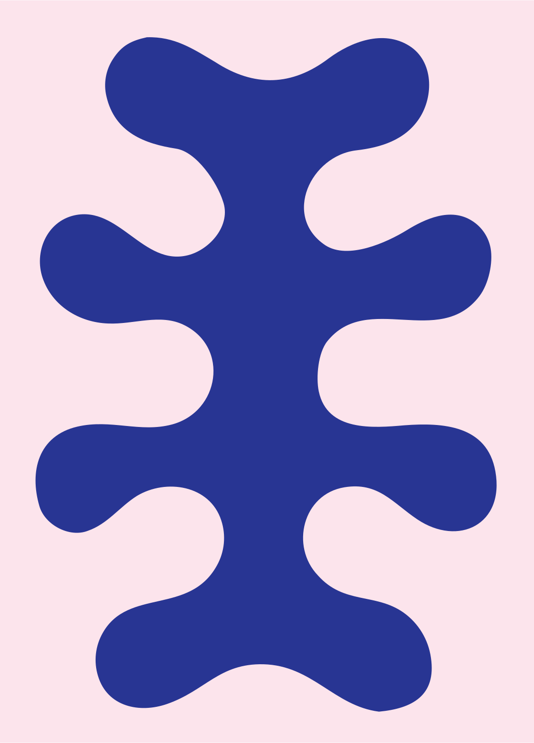 Organic Spine Cross Mark #fce4ec/#283593