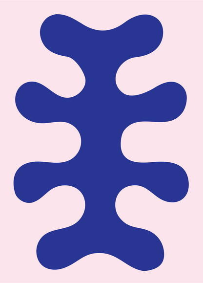 Organic Spine Cross Mark #fce4ec/#283593