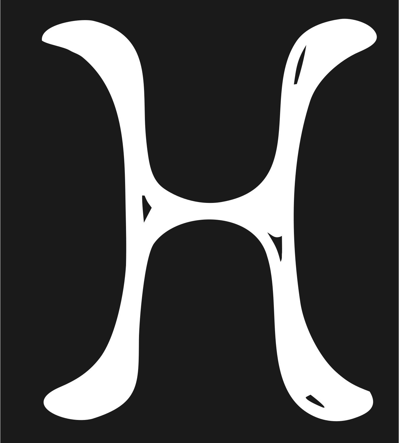 Hand-Drawn Letter H Mark #1a1a1a/#ffffff