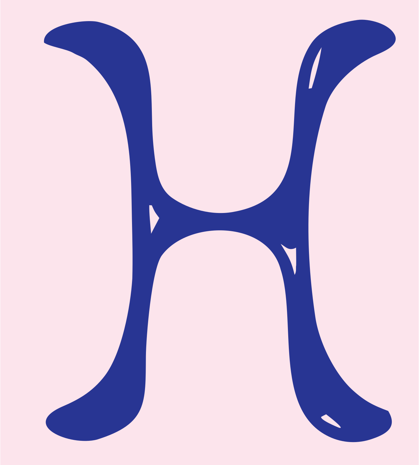 Hand-Drawn Letter H Mark #fce4ec/#283593