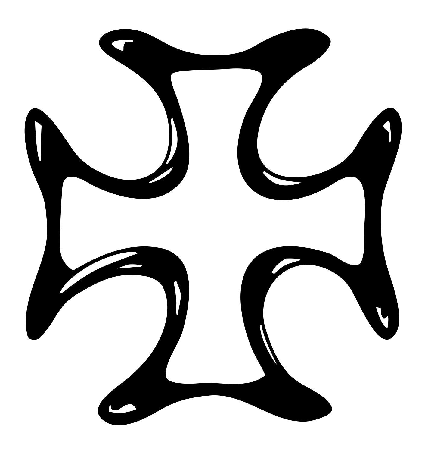 Hand-Drawn Iron Cross Mark #ffffff/#000000