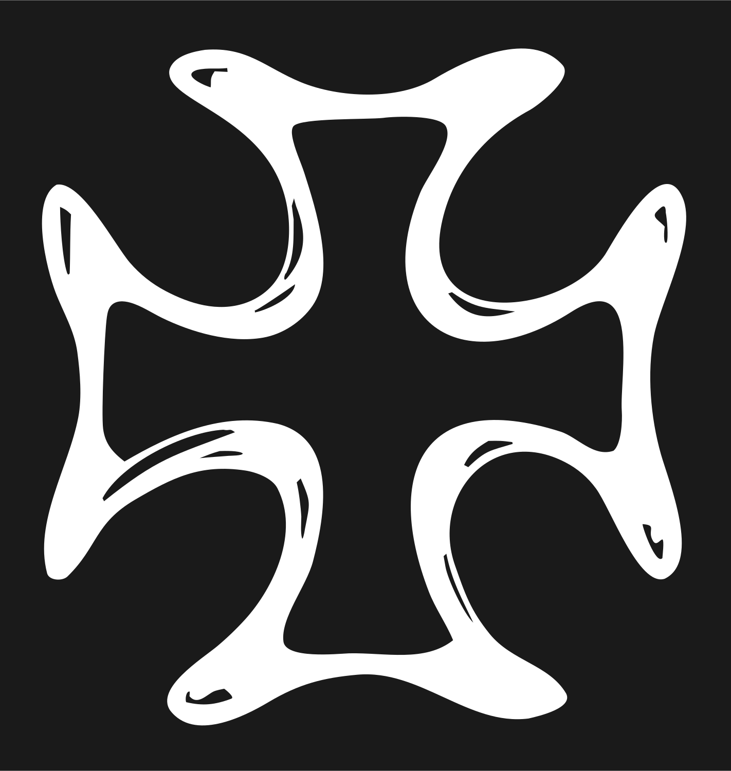 Hand-Drawn Iron Cross Mark #1a1a1a/#ffffff