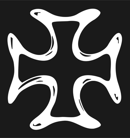 Hand-Drawn Iron Cross Mark #1a1a1a/#ffffff
