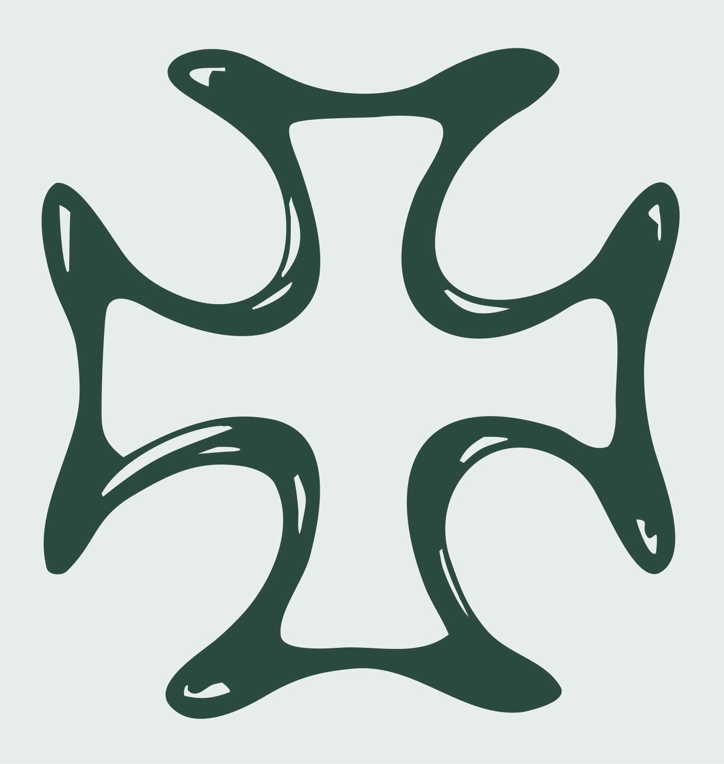 Hand-Drawn Iron Cross Mark #e8efe9/#2d4a3e