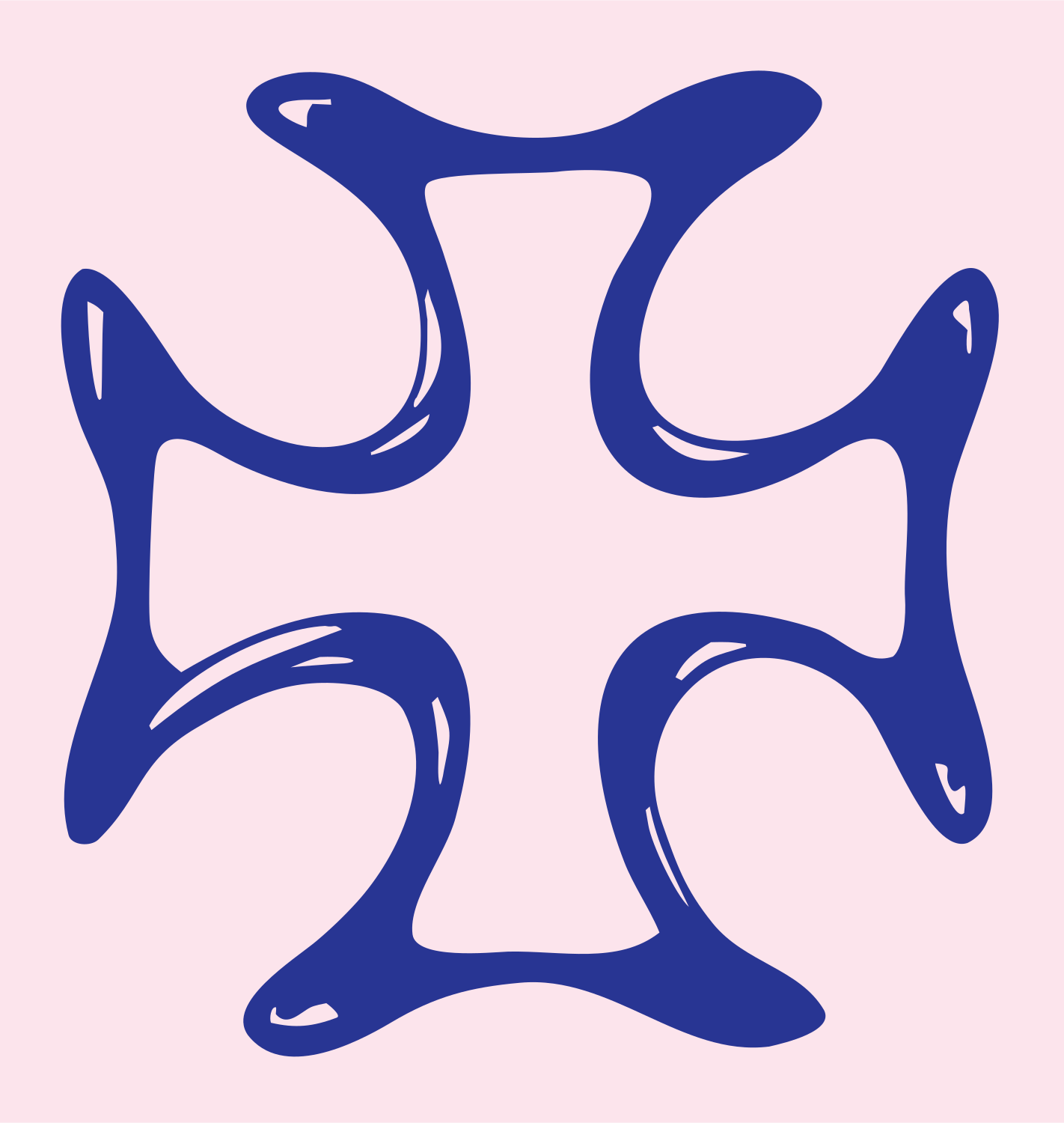 Hand-Drawn Iron Cross Mark #fce4ec/#283593