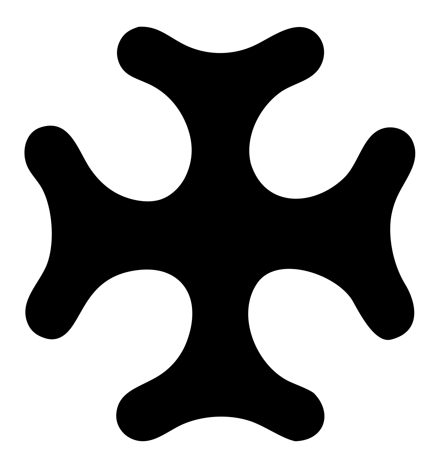 Bold Forked Cross Badge #ffffff/#000000