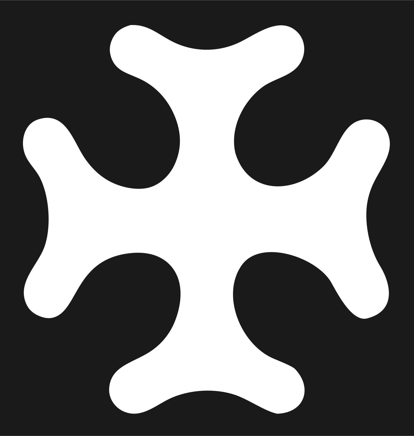 Bold Forked Cross Badge #1a1a1a/#ffffff
